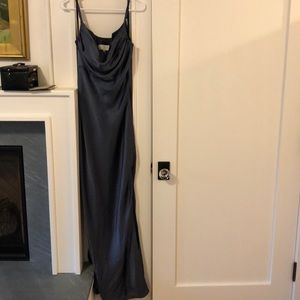 Revelry Skye Satin Dress Indie Blue